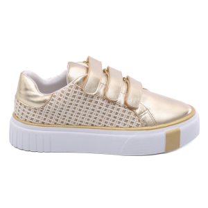 Tênis Velcro Dourado/Rafia